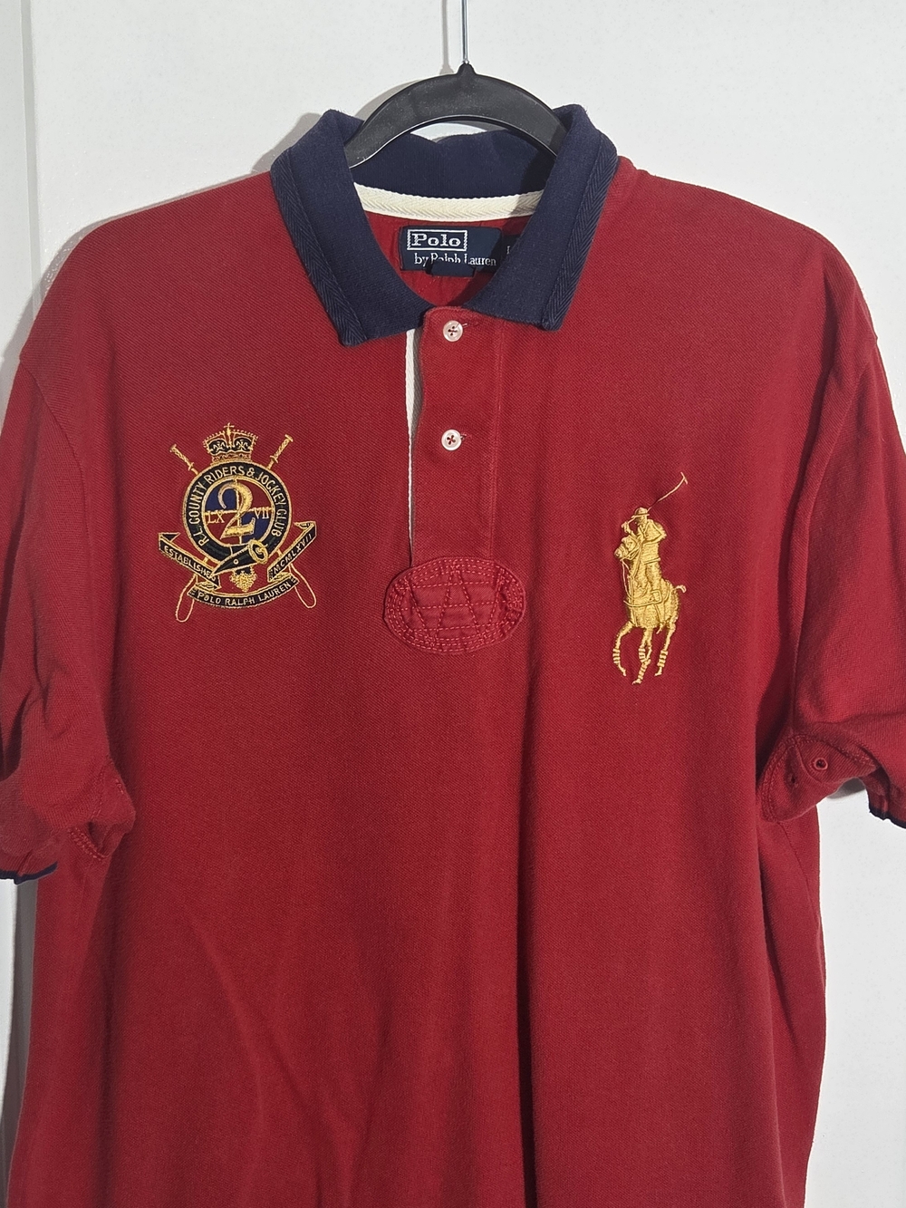 Polo Ralph Lauren Men’s Vintage Big Gold Pony Polo Shirt Red #2 Size Large